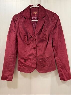 Sweetees Burgundy Tailored Women's Blazer with Lace/Satin Lining